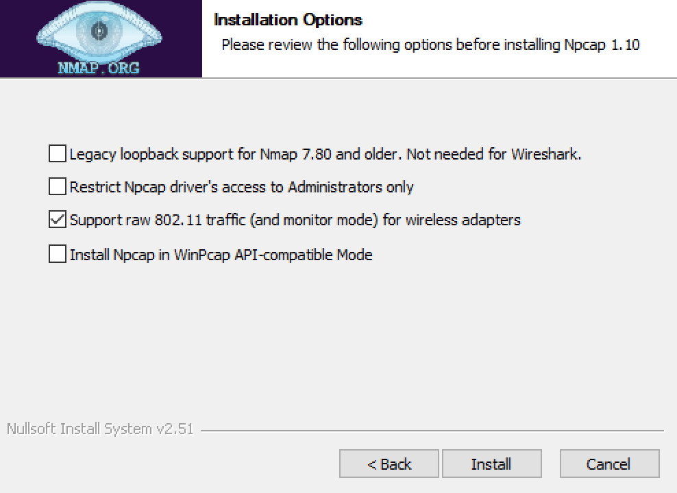 Installing npcap